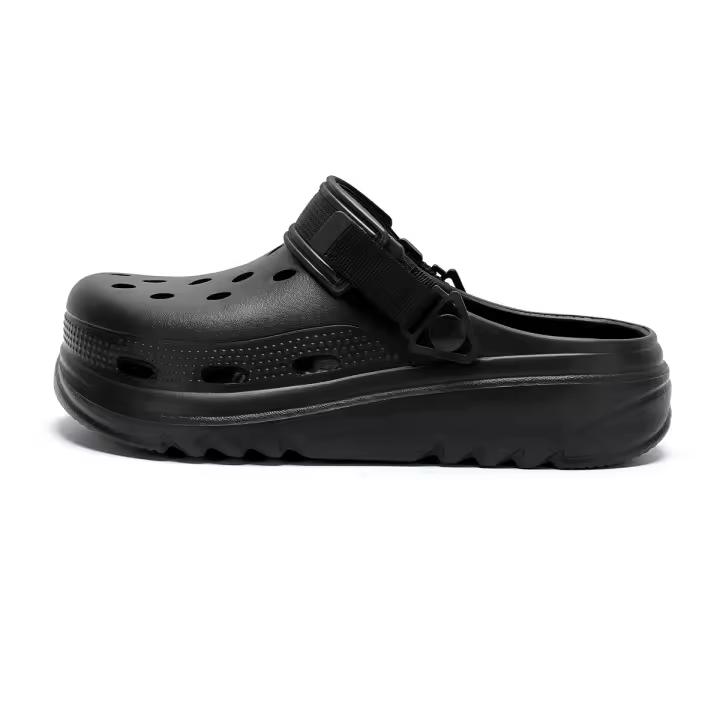 Zapatos unisex de EVA con agujeros, pantuflas de suela gruesa elevada, pantuflas casuales simples para exteriores - 1