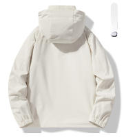 Chubasquero para mujer, impermeable, ligero, cortavientos, plegable, con capucha, para correr al aire libre - details 11