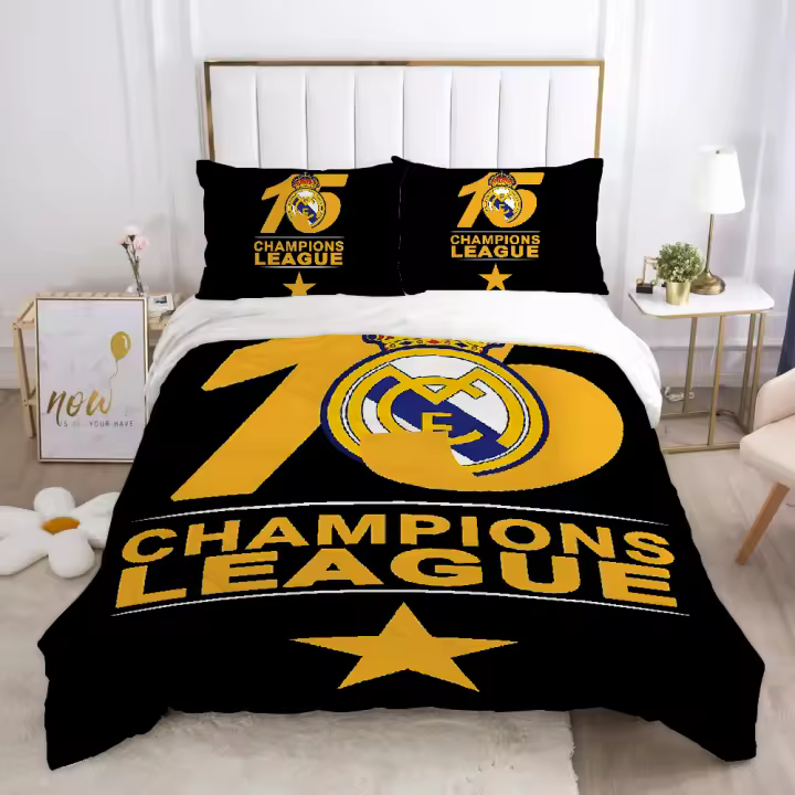 Juego de Ropa de Cama de Doble Acolchado Funda de Oso, Edredón de Madrid, Funda de Almohada - 1