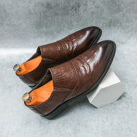 Zapatos de Negocios Formales de Cuero Vintage Británico Cómodos y Transpirables con Tacón Bajo - details 8
