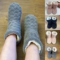 Zapatillas de invierno para mujer, zapatos de invierno, calcetines de suelo para parejas, zapatillas de tubo alto antideslizantes de terciopelo grueso para baile interior para adultos - details 0