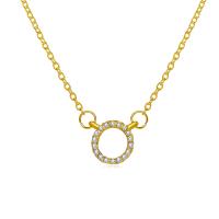 2025 tendencia joyería elegante círculo de cristal colgante collar Color dorado Unquie mujer collar de moda al por mayor - details 4