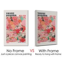 Póster de pintura en lienzo de Yayoi Kusama japonés Vintage enmarcado, exposición de flores abstractas, impresión artística, Mural de decoración del hogar para pared del dormitorio - details 0