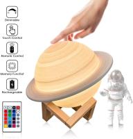 Lámpara de noche Saturno con impresión 3D, Luz De Luna con Control remoto táctil, decoración de dormitorio, regalos para niños, 13/16/22cm, 16 colores - details 2