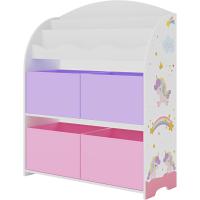 Estantería para Niños de 3 Niveles y 4 Cajas Diseño de Dinosaurio Verde/Amarillo - details 14