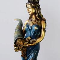 Estatua de Fortuna con los ojos vendados, griega antigua diosa romana de La Fortuna, escultura de suerte azul Vintage, decoraciones de la suerte para el hogar - details 7