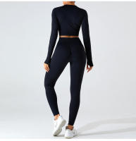 Nueva camiseta deportiva sin costuras de manga larga para mujer, Top de Yoga de secado rápido, ropa ajustada para correr y Fitness - details 33