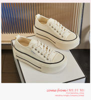 Aumento de altura interior 0,5 cm plantilla de piel de cerdo zapatos de lona nuevos zapatos de junta casual versátiles zapatos pequeños blancos - details 20