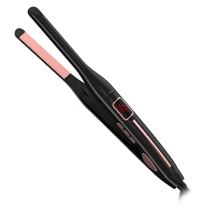 Plancha pequeña para pelo corto, plancha plana, Mini plancha de pelo, plancha de cerámica para Barba, plancha alisadora de pelo - 1