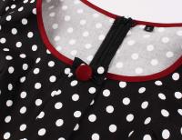 Vestido de Verano Vintage Hepburn Polka Dot de Contraste Cuello Cuadrado de los 50 Cintura Alta - details 42