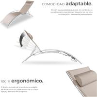 Set de 2 Tumbonas de Jardín Exterior Plegable con Reposacabezas Reclinable en 7 Posiciones - details 13