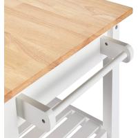 Carro con Ruedas, Carrito Auxiliar de Cocina Mesa con Estante Cajón Armario 101x 51x92cm, Madera, Blanco - details 4