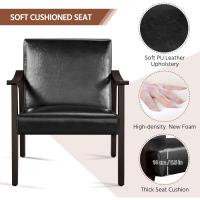 Salón Tapizado en Tela Sillón Individual con Respaldo Acolchado y Reposabrazos de Madera Maciza Sofá Individual Ergonómico Soporte 136 kg Gris - details 23