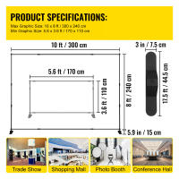 Soporte Ajustable para Pancartas de 8'x8'-10'x8' con Altura y Ancho Telescópicos, Incluye Bolsa de Transporte - details 6