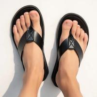 Chanclas de verano para Hombre, zapatillas de cuero ligeras y cómodas, zapatos planos para la playa, chanclas para interiores y exteriores, Chanclas para Hombre Piel - details 4