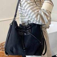 Mochila con lazo plateado de Color sólido, bolso de hombro estilo coreano de gran capacidad, bolso de compras versátil - details 13
