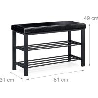 Taburete de Metal-Cuero Sintético 6-8 Pares Negro Tamaño 49x81x31 cm - details 2