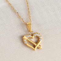 Colgante de Corazón de Melocotón en Acero Inoxidable con Placa de Oro Lujo Ligero para Mujeres - details 14