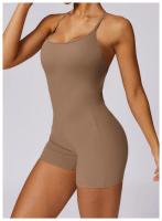 Mono de Yoga Cruzado Top Corto sin Mangas Material de Nylon Estilo Sólido Para Primavera/Verano - details 20