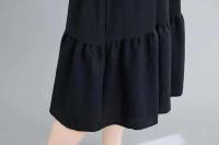 Verano de gran tamaño suelta tendencia algodón y Color sólido parece Midi ropa de mujer vestido fino Casual coreano - details 10