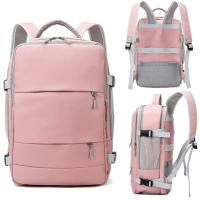Mochila de viaje de gran capacidad para mujer, bolso de día informal, impermeable, antirrobo, con correa de equipaje y puerto de - details 14