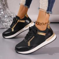 Zapatillas De Mujer 2023 Nuevas Plataforma Cómodas De Cuero Parcheado Zapatos De Correr Al Aire Libre Deporte Casuales Ladies - details 10