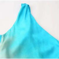 Vestido Largo de Verano 2024 para Mujer Cuello Diagonal con Estampado de Gradiente - details 4