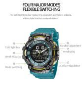 Reloj Deportivo Unisex SMAEL para Parejas con Pantalla LED Digital Iluminación Trasera Coloreada Dial de Cuarzo Alarma Fecha y Cuenta Regresiva Correa de Silicona - details 5