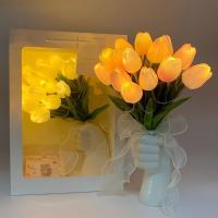 Lámpara LED de noche de tulipán, lámpara de mesa de flores artificiales, ramo de flores simuladas, ramo decorativo - details 9