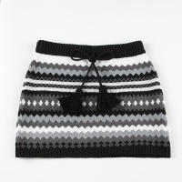 BUNO-Y2K Falda suéter de rayas coloridas, cintura baja, cordón, con cordones, bola peluda, minifaldas ajustadas, pantalones envolventes de cadera folclóricos indios - details 7