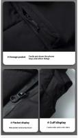 Chaleco cálido de invierno ajustado para hombre con bolsillos grandes, sin mangas, espíritu social, marca de moda, estilo casual, cierre de cremallera - details 6