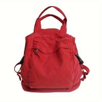 2024 Nueva mochila vintage informal para mujer: mochila plegable de viaje universitaria con cierre de cremallera, correas de hombro fijas y forro de poliéster, mochila negra lavable a máquina para el trabajo, desplazamientos - details 2