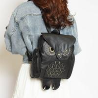 Mochila Elegante y Fresca de Cuero PU Negro con Diseño de Búho Bolso para Mujer, Mochila para Niñas - details 2