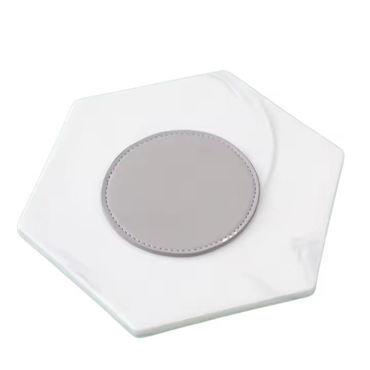 Posavasos cuadrado/redondo/hexagonal de cuero PU, tapete antideslizante impermeable para taza, tapete aislante resistente al calor de Color Morandi, vajilla - 1
