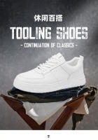 Nuevos zapatos casuales de piel de vaca de primera capa zapatos de los hombres de alta gama zapatos blancos de cuero zapatos versátiles de la junta de los hombres zapatos de moda de los hombres - details 1