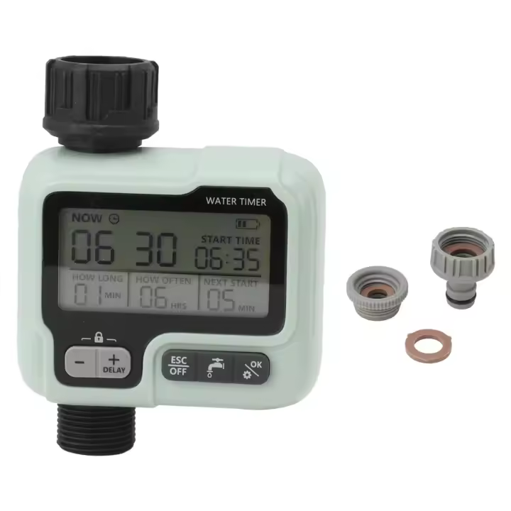 Temporizador de aspersor, retardo de riego automático, temporizador de agua programable manual para césped y jardín al aire libre - 1