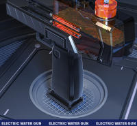 Pistola de agua eléctrica para niños, pistola de agua automática Manual con juguetes iluminados, juguetes de exterior de largo alcance para niños, regalos del Día de los niños - details 4