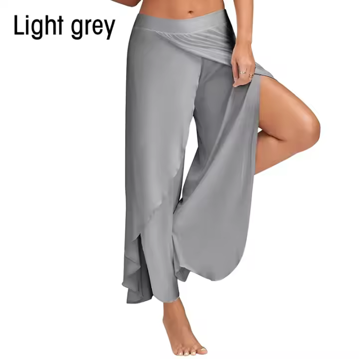 Pantalones de Yoga de Gasa Transpirable para Mujer Pantalones Sueltos Rectos de Color Sólido - 1