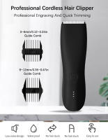 Cortadora de pelo profesional para hombres, máquina de afeitar inalámbrica, inalámbrica, para la ingle y el cuerpo púbico, húmeda y seca - details 1