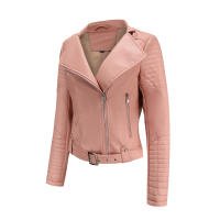 Abrigo corto de motociclista de piel sintética para mujer, chaqueta de manga larga con cremallera, ropa de otoño - details 33