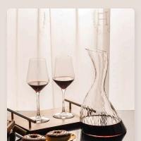 Botella elegante sin plomo en forma de S, vidrio transparente, lata roja, recipiente para jugo, botella de vino - details 5