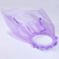 Diadema de princesa pequeña para niños, velos de novia de tul de doble capa, guirnalda de flores, volantes, encaje Floral, corona para fiesta de boda - details 4