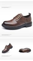 Zapatos de Vestir para Hombres de Cuero de Vaca Retro Plataforma de Color Sólido Diseñado por Moda Casual Zapatos de Boda Suaves - details 10
