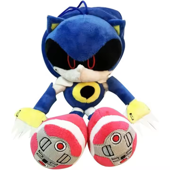 Generic-muñeco de peluche de Sonic de Metal para niños, muñeco de peluche de 30cm/11,8 pulgadas con 55 pegatinas de Sonic de Metal, muñeco de peluche de Sonic de Metal, figura de cumpleaños, Navidad, regalo de Graduación - 1