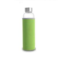 Botella de agua de vidrio de 280ml/360ml/550ml, botella deportiva resistente a altas temperaturas con bolsa protectora, botella de bebida de viaje sin BPA - details 1