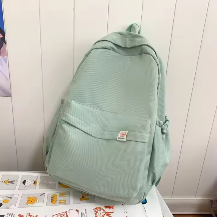 Mochila Impermeable de Nylon para Mujer Bolsa de Viaje Femenina Mochila Escolar para Niñas Adolescentes Bolsa de Libros de Color Sólido - 1