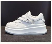 Zapatos blancos con suela absorbente de cuero para deportes de primavera y otoño para mujer - details 2