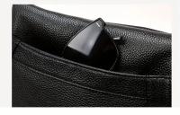 Bolso Cruzado de Cuero Genuino Minimalista Mango Ajustable, Gran Capacidad, Cierre de Cremallera, Elegante Accesorio para Uso Diario y Profesional - details 3