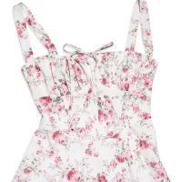 Vestido Midi bohemio de verano con tirantes finos y abertura en el muslo, vestido con lazo en la parte delantera, estampado liso, sin mangas, Vintage, vestidos de playa - details 15