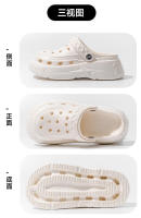 Zuecos de suela gruesa para mujer, sala de estar interior, informal, verano, exterior, cómoda plataforma de playa, Sandalias de tacón alto - details 14